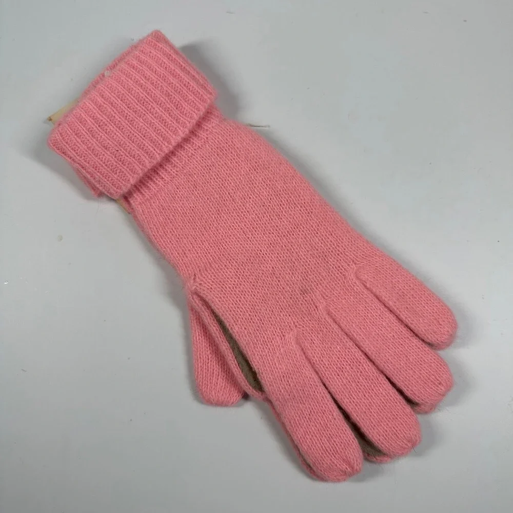 Ben Berger Pink Gloves Vintage Angora‎ Rabbit Lambs Wool Blend Luxury One Size
